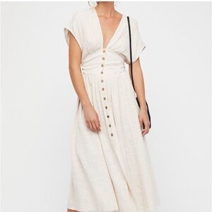 Free People Jacinta Midi Dress - Pearl size xsmall